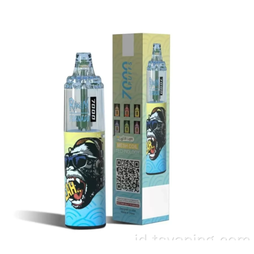 Koil jala rgb randm tornado 7000puffs sekali pakai vape